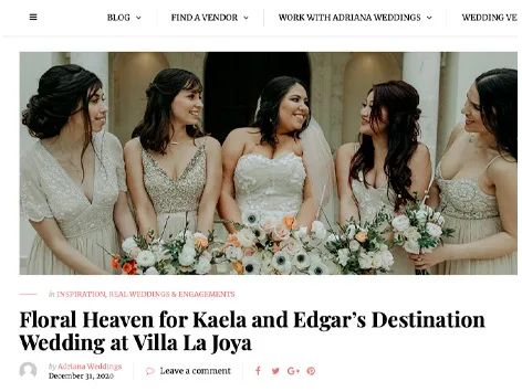 Adriana Weddings — Cherry Blossom feature