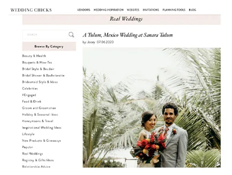 Wedding Press Feature — Cherry Blossom feature