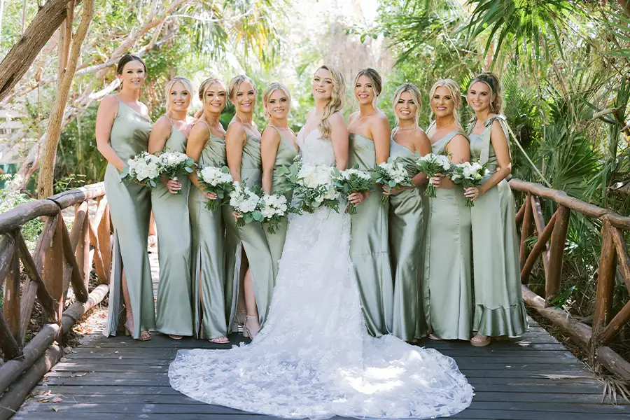 Long table greenery tablescape