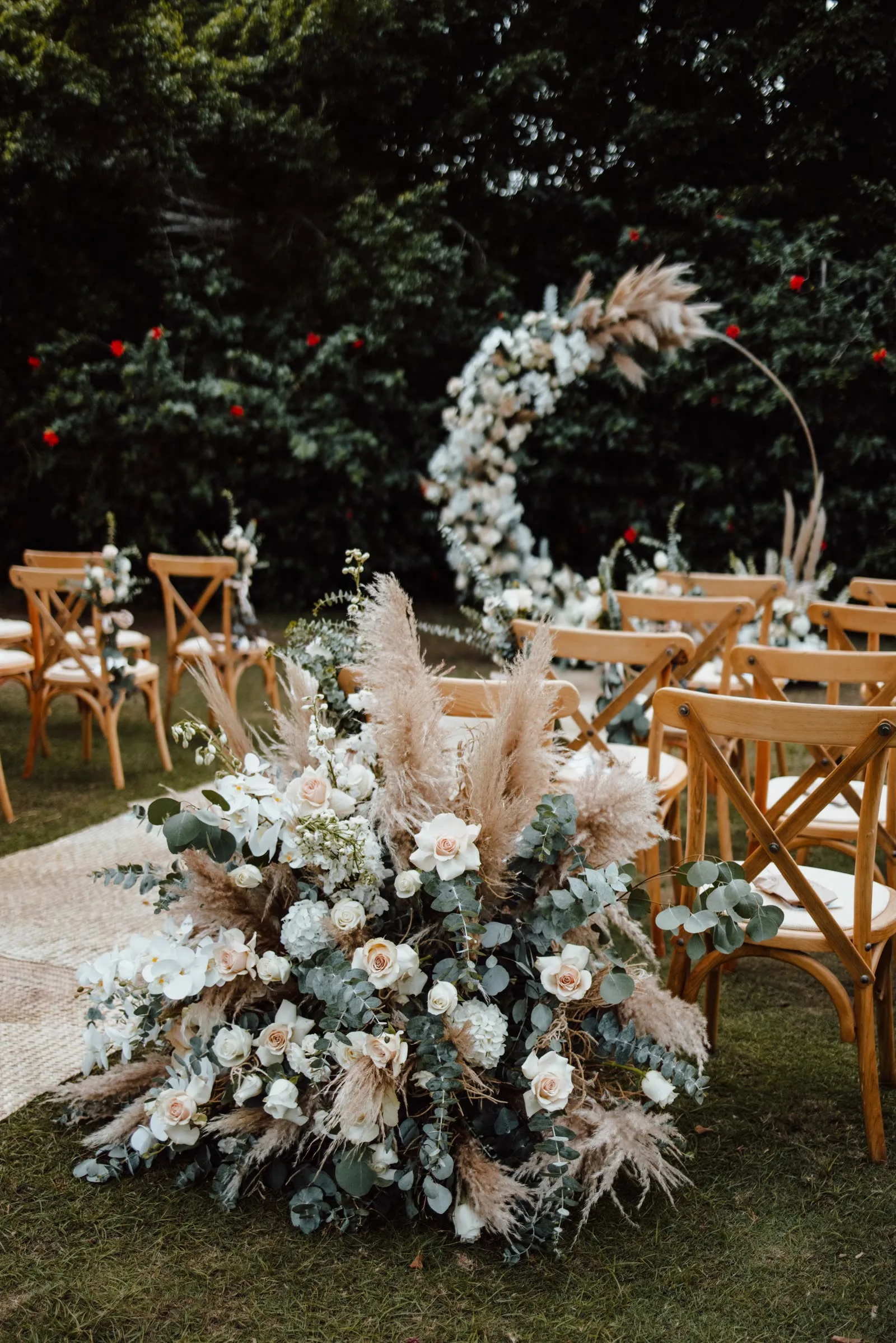 Boho moon arch ceremony